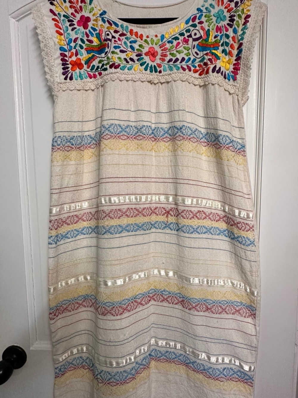 Embroidered Mexican Midi Dress - Vestido Bordado Mexicano